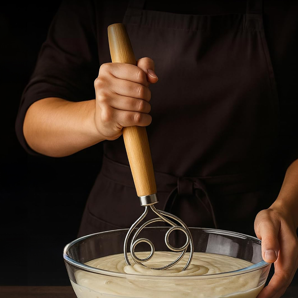 Danish Pancake Pan - Fouet à pâte en acier inoxydable