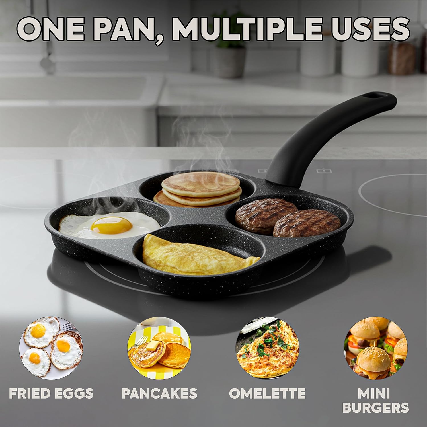 Egg Waffle Pan - Poêle à œufs antiadhésive, poêle à