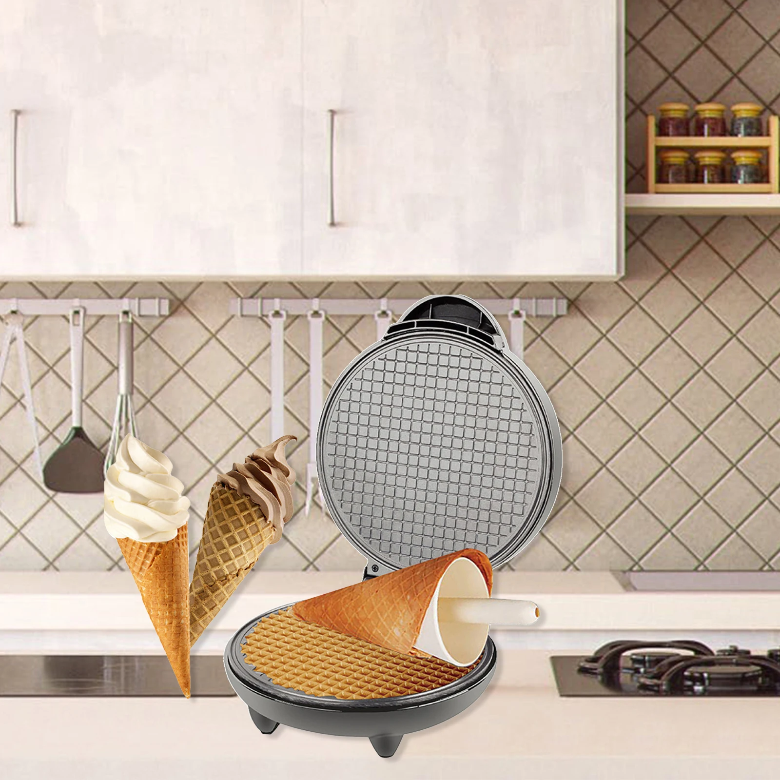 Gaufrier électrique antiadhési - Waffle Cone Maker avis et prix
