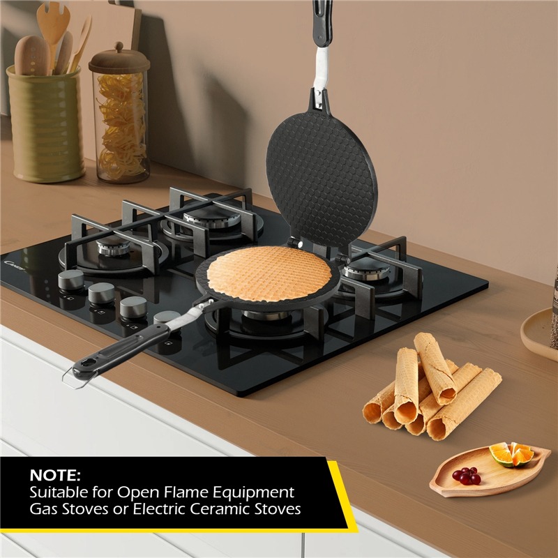 Gaufrier antiadhésif 22cm, rou - Egg Waffle Pan avis et prix