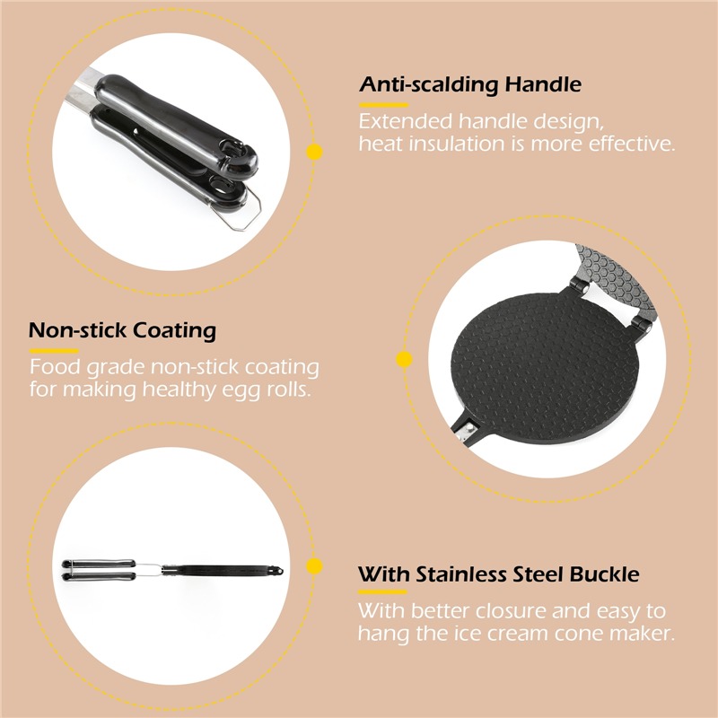 Gaufrier antiadhésif 22cm, rou - Egg Waffle Pan avis et prix